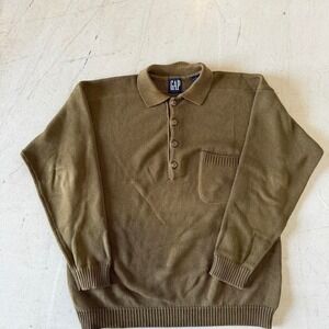 Vintage 90s GAP Henley 100% Cotton  Men's Medium